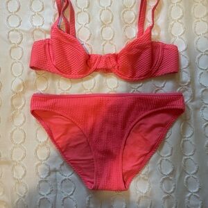 Aerie Vibrant Pink Bikini Set